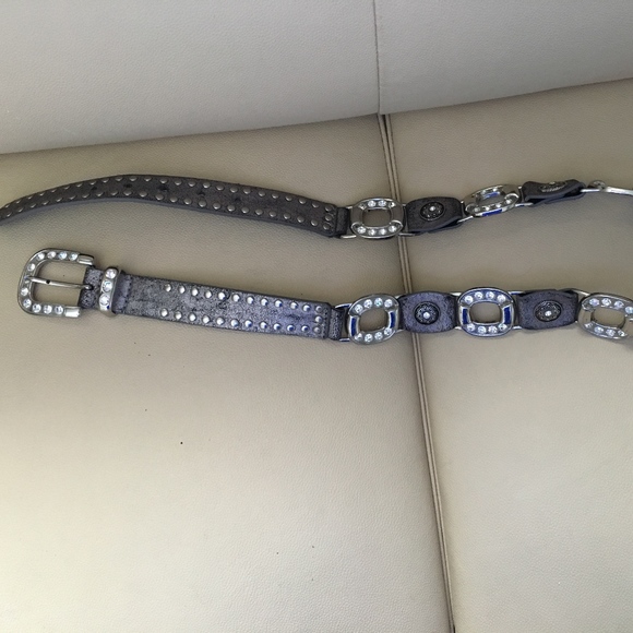 Cassidi Pewter Glitzy Rhinestone Belt 112cm